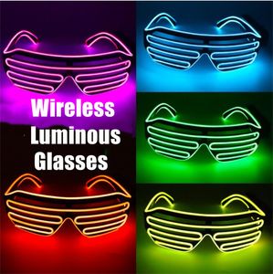 Lunettes lumineuses sans fil, masques de fête, décorations d'halloween, lunettes scintillantes dans le noir, verre LED multicolore A02