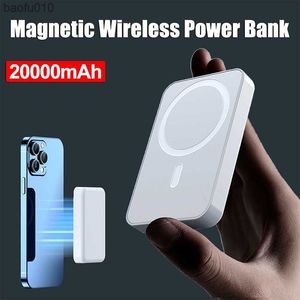 Banco de energía magnético inalámbrico Mini cargador portátil de 20000 mAh Cargador de teléfono PD20W Batería externa de carga rápida para iPhone L230619