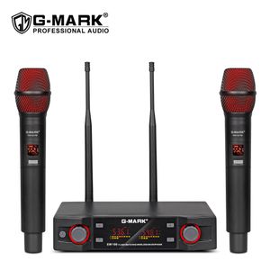 Microphon sans fil G-MARK EW100 professionnel UHF karaoké micro portable fréquence réglable 50M pour fête spectacle scène mariage