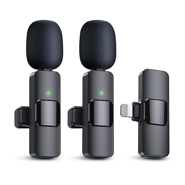 Microphones sans fil pour iPhone, iPad Crystal Clear Quality pour l'enregistrement, streaming en direct