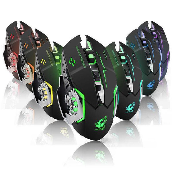 Drahtlose Maus 7 Farbe Glow Gaming Maus 2,4G Drahtlose Übertragungsfrequenz 2000dpi Photoelektrische Auflösung Mäuse Für Laptop TabletLW2U