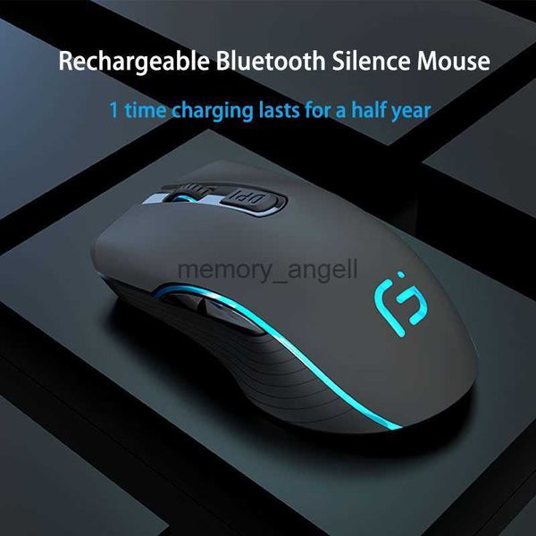 Souris sans fil pour ordinateur portable Bluetooth Silence RVB pleine taille rechargeable avec Nano USB 3 DPI 6 boutons pour iPad Mac tablette Macbook HKD230825