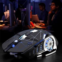 Draadloze muis gloeiende gamingmuis met optische 24G -ontvanger 2400 dpi stille draadloze muis voor computer pc laptop deskt12788203874154