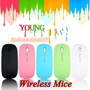 souris sans fil ultra mince usb optique 2 4g récepteur souris super mince pour ordinateur pc ordinateur portable de bureau souris entière 1pcs lot210y