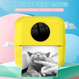 Draadloze zakprinter: inktloze, draagbare mini-stickerprinter met 1 rol printpapier 1200 mAh batterij - compatibel met IOS Android - perfect cadeau voor verjaardagen