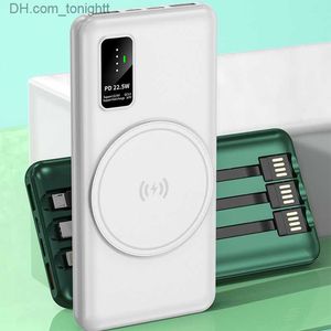 Banco de energía inalámbrico 20000mAh PD22.5W Carga súper rápida bidireccional Powerbank 3 Cables de cargador Liquidación de inventario de precio súper bajo Q230826