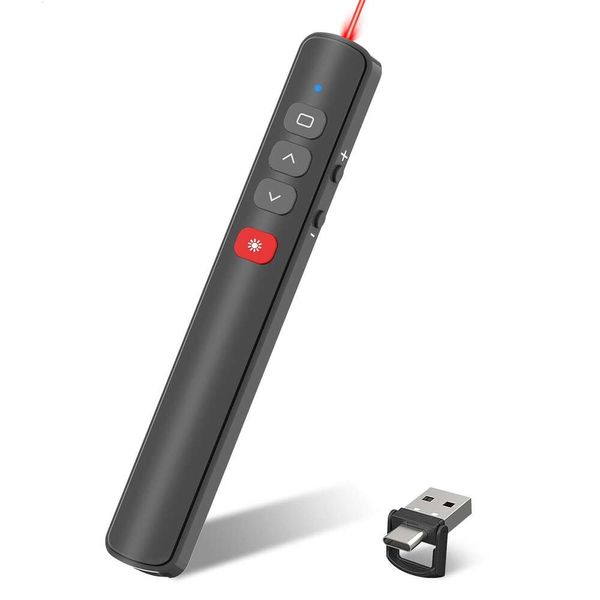 Clicker deslizante remoto de presentación inalámbrica con puntero láser para ordenador portátil tablero inteligente