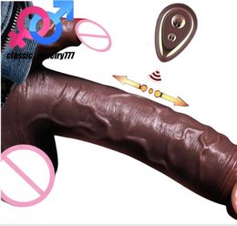 Control remoto inalámbrico 7 mods simulación vibratoria juguetes sexuales negros para masturbación femenina consolador vibrador para mujer