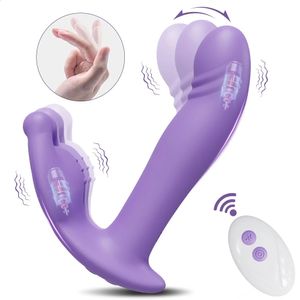 Draadloze afstandsbediening dildo clitoris stimulator draagbare vinger wiebelende vibrator vrouwelijke seksspeeltjes winkel voor vrouwen koppels volwassenen 240312