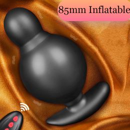 Telecomando senza fili Enorme ButtPlug gonfiabile Vibrante Dilatatore dell'ano Grandi uomini Massaggiatore della prostata Vibratore Giocattoli sexy anali per gay