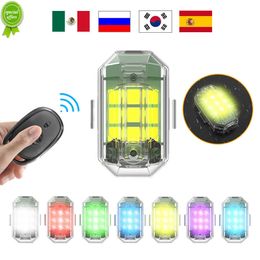Luz estroboscópica LED con Control remoto inalámbrico, lámpara de advertencia anticolisión de 7 colores, carga USB para motocicleta, coche, bicicleta y Scooter