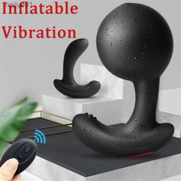 Télécommande sans fil Masseur de prostate mâle Plug anal gonflable Vibrant Butt Plug Anal Expansion Vibrator Sex Toys Pour Hommes L230518