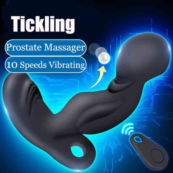 Télécommande sans fil péristaltique Vibrant Male Prostate Massager Big Anal Plug Buttplug G-Spot Vibromasseur Gay Sex Toys pour hommes Y201118
