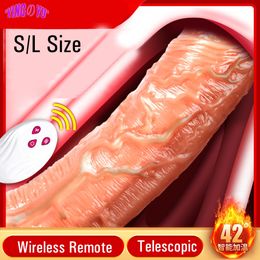 Télécommande sans fil réaliste chauffage gros gode pénis vibrateur jouets sexy pour femmes adulte femme masturbateur vagin masseur
