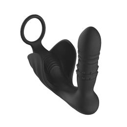 Télécommande sans fil vestibulaire mâle et femelle vibrateur d'expansion de la prostate plug anal anneau unique serrure sperme produits sexuels pour adultes 231129