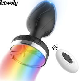 Vibratrice anale LED à distance à distance sans fil Branche mâle masseur de la prostate vagin anus cul sexy jouet pour hommes