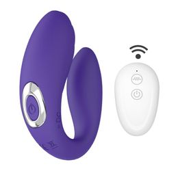 Disté à distance sans fil Dildo G Spot Vagin Clitoris stimule les doubles vibrateurs Toys pour femmes masturbatrices féminines Q037582313