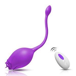 Vibromasseur Rose sans fil, Stimulation du Clitoris féminin, léchage de langue, télécommande vaginale, œuf d'amour, produits pour adultes, jouet sexy pour femmes