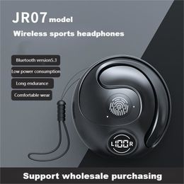 Auriculares deportivos inalámbricos Auriculares con gancho para la oreja Micrófono incorporado Auriculares Bluetooth TWS Auriculares inalámbricos JR07 Pantalla LED Auriculares de alta calidad Reducción de ruido