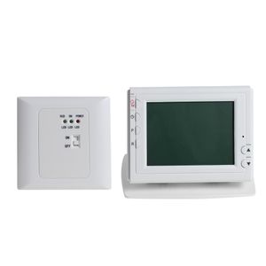 Freeshipping Wireless Thermoregulator Green LCD-scherm Display Programmeerbaar voor gas- of olieverwarming Thermostaat met Controller-ontvanger