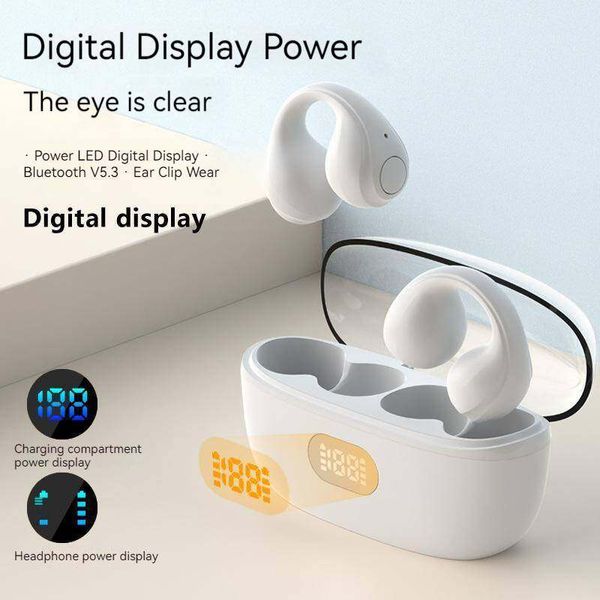 Auriculares inalámbricos TWS transparentes de conducción ósea, auriculares deportivos con Clip, sin intrauditivo, Bluetooth, Amb, reproductor de música de Ultra larga resistencia