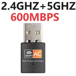 Adaptateur Wifi USB sans fil 300/600 Mbps 2,4 GHz 5 GHz carte réseau double bande Dongle PC