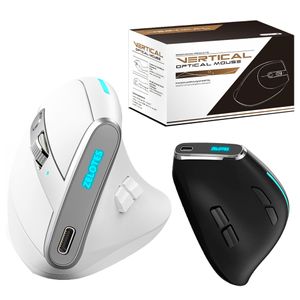 Wireless vertical mouse 2.4G wireless BT mouse, full-color lamp programming three-mode game mouse