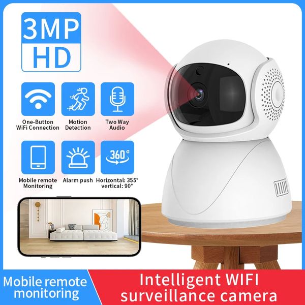 Caméra WiFi sans fil PTZ IP CCTV Sécurité Protector Surveillance Camera Smart Auto Tracking Baby Monitor avec Google Alexa