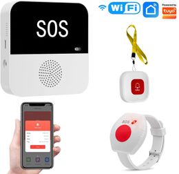 Téléavertisseur sans fil WiFi pour personnes âgées, bouton d'appel SOS, système d'alerte SOS d'urgence pour les Patients âgés à la maison 240219