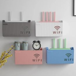 Caja de almacenamiento de estante de enrutador wifi inalámbrico Cabina de plástico colgante de la pared de plástico ABS Soporte de alimentación Caja de decoración del hogar