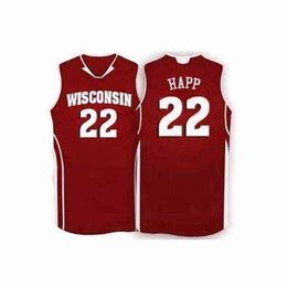Wisconsin Badgers # 24 Bronson Koenig gestikte basketbalshirt 22 Ethan Happ Jersey Custom elke maatnaam en nummer XS-6XL Vest Jerseys NC