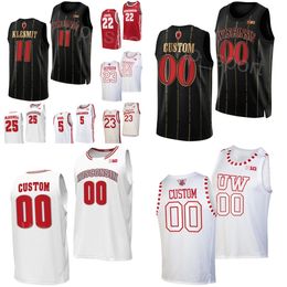 Wisconsin Badgers Basketball College 5 Tyler Wahl Jersey Université 25 John Blackwell 11 Max Klesmit 2 AJ Storr 23 Chucky Hepburn 22 Steven Crowl Mans Jeune Femme