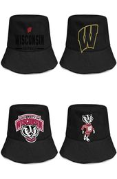 Wisconsin Badgers Football Logo Mens and Women Buckethat Cool Plain Backet BaseballCap Gold Mesh7571968