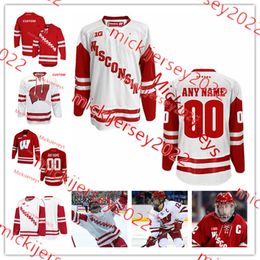 Wisconsin Badgers Hockey Jersey Trent Frederic Cameron Hughes 13 Ryan Wagner 10 Jake Linhart 21 Chris Chelios Wisconsin Jerseys Mens Youth Custom Cousue