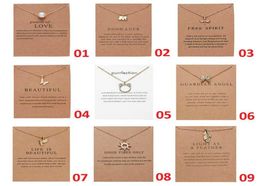 Wish Dogeared – colliers avec carte, bijoux en or, éléphant, cœur, clé, trèfle, Triangle, pendentif à breloque, 6840536