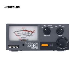 Wishcolor Nissei RS-101 1.8-60MHz Medidor de potencia SWR con luz de fondo LED y 30W/300W/3KW Ajustable para radio corta