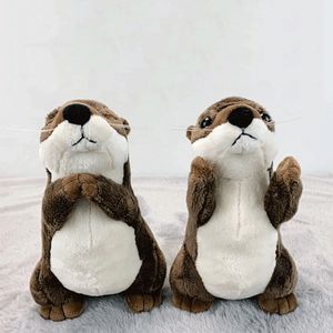 Ik wens bidden en bidden voor geluk otterpop met gesloten ogen groundhog dieren pop verjaardag cadeau pluche speelgoed