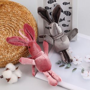 Poupée lapin de souhait en velours coréen, jouet en peluche à longues jambes, pendentif, bouquet de fleurs éternelles, boîte cadeau