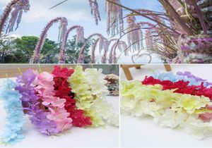 Wisteria Flower Vine de 33 cm Wisteria Garland Rattan Rattan Silk Flower For Home Garden Ceremony Boda Arch Decoración Floral 19362245426