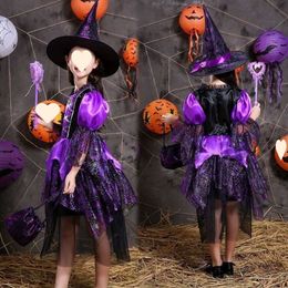 Костюм ведьмы, детский костюм на Хэллоуин, платье принцессы для девочек, костюм на Хэллоуин, комплект костюмов для танцев, макияжа