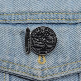 Mountain River Reizen Emaille Pins Custom IK GAAT OP EEN Avontuur Broches Revers Badges Punk Sieraden Cadeau voor Vrienden