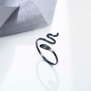 Heksenknoop zwarte ringen voor vrouwen mannen mode roestvrijstalen ring kruis vos slangen hart bloem van leven punk sieraden geschenken