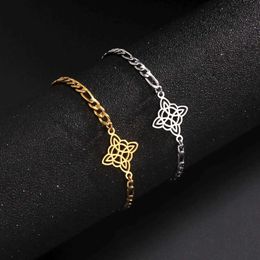 Witch knoop wax touw armband voor vrouwen roestvrij staal amulet wicca bedel armbanden hekserij sieraden moederdag cadeau