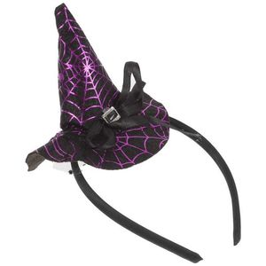 Sorcière chapeau pointu bandeau Halloween décoration Performance violet toile d'araignée bandeau de cheveux 230920