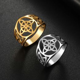 Sorcellerie sorcière en acier inoxydable vintage anneau de doigt celtique vintage pour femmes couple chanceux