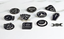 Les sorcières font mieux la sorcière ouija sorts badges accessoires de broches de lune noir broches bancs d'émail en émail sac à dos sac à dos 7159439