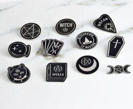 Les sorcières font mieux les sorcières ouija sorts badges accessoires de broches de lune noir broches Borches d'émail repeuple sac à dos sac 6454536