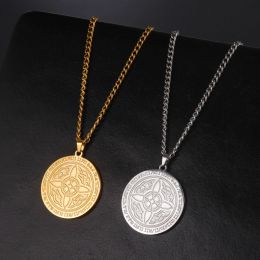 Heksen knoop ketting Celtics geluk Ierse sieraden 14k geel goud Wiccan Vintage heks amulet vrouwen ketting nudo de bruja