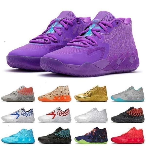 avec 100% Box Professional Lamelos Ball Mb.01 Baskets pour hommes Chaussures de basket-ball Galaxy Beige et Sky Blue Blast Purple Designer Sneakers s