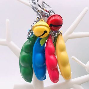 Met Bell Fidget Pea Popper Speelgoed Squeeze-A-Bean Sleutelhanger Ring Portemonnee Portemonnee Charm Hangers Sensorische Squeezy Peas Tiktok Squeeze Toy Finger Fun Game H41HFMZ